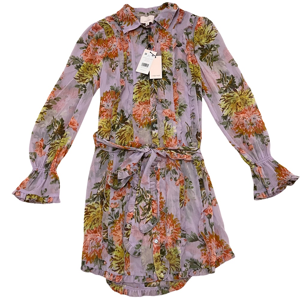 Cinq Sept “Estelle” Chiffon Dress Lilac Multi Nwt Size 6